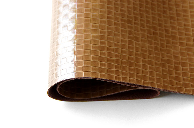 Iridescent basket weave faux leather